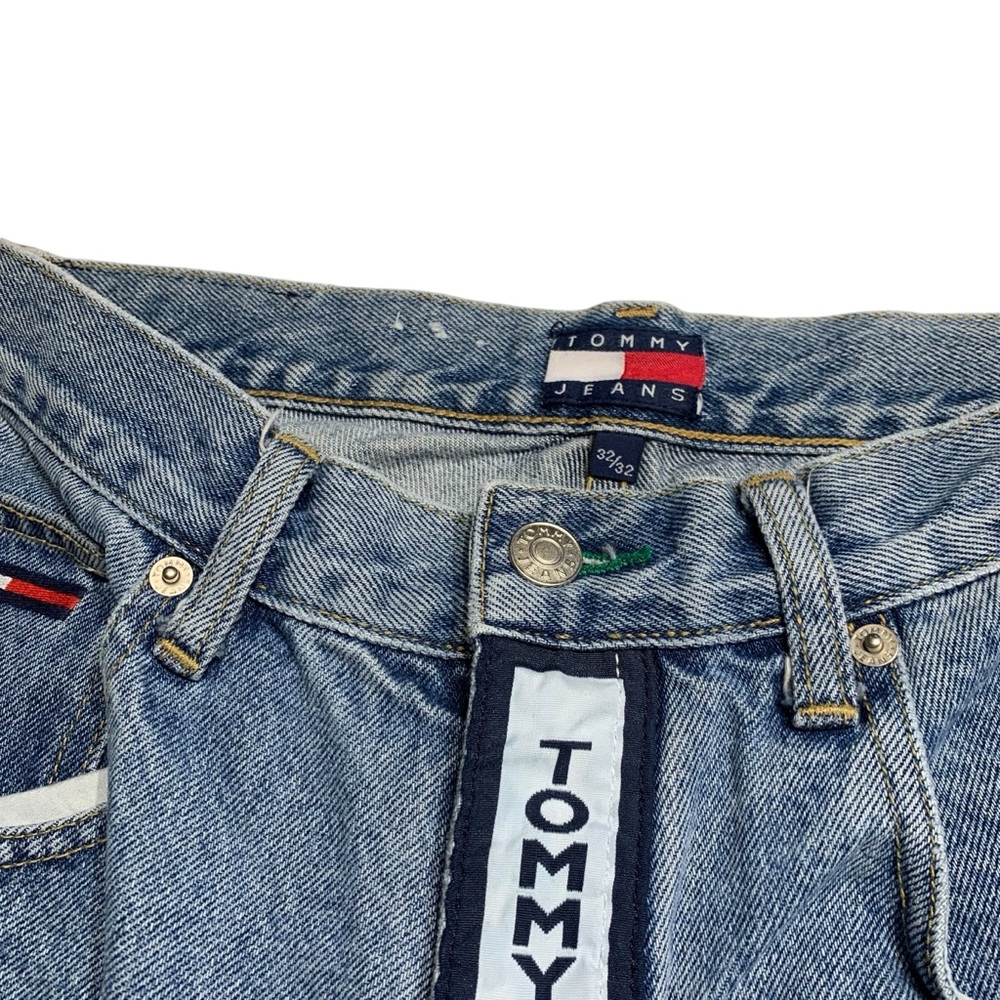 Vintage 90s Tommy Hilfiger Logo Fly Jeans Light Wash Denim 32x32 - Picture 7 of 13